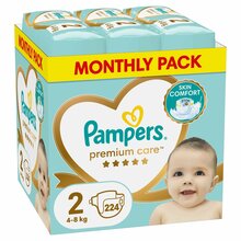 Mähkmed Pampers Premium Care suurus 2, 4 - 8 kg, 224 tk