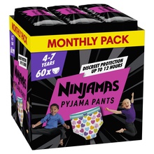Üleöö mähkmed Pampers Ninjamas Heart, suurus 7, 60 tk