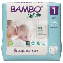 Mähkmed Bambo Nature, suurus 1, 2-4 kg, 22 tk