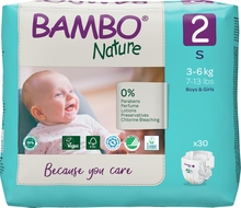 Mähkmed Bambo Nature, suurus 2, 3-6 kg, 30 tk