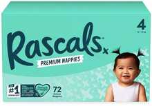 Mähe-püksid Rascal + Friends, suurus 4, 10 - 15 kg, 72 tk