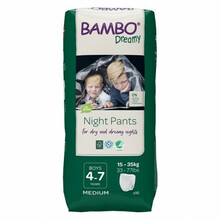 Mähkmepüksid Bambo Nature Dreamy Night, 4-7 a. poistele, 15-35 kg, 10 tk