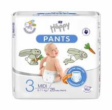 Püksmähkmed Happy Pants Midi, suurus 3, 6 - 11 kg, 26 tk