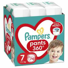 Mähempüksid Pampers Pants, suurus 7, 17kg+, 74 tk