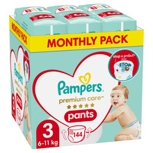 Püksmähkmed Pampers Premium Care Pants, suurus 3, 6-11 kg, 144 tk