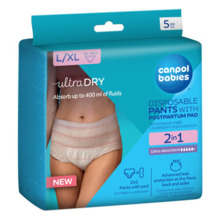 Ühekordsed sünnitusjärgsed püksid Canpol Babies 2in1, L/XL, 5 tk