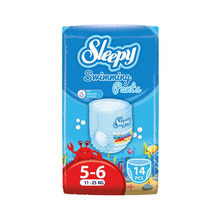 Ujumismähkmed Sleepy, suurus 5-6 (11-25 kg), 14 tk