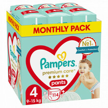 Püksmähkmed Pampers Premium Care, suurus 4, 9-15 kg, 114 tk