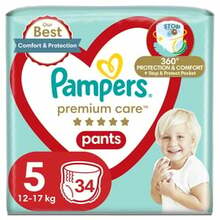 Püksmähkmed Pampers Premium Pants, suurus 5, 12-17 kg, 34 tk