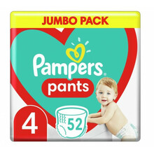 Püksmähkmed Pampers Pants, suurus 4, 9-15 kg, 52 tk