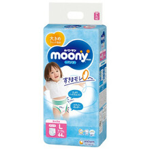 Püksmähkmed Moony Airfit tüdrukutele, L suurus, 9 - 14 kg, 44 tk