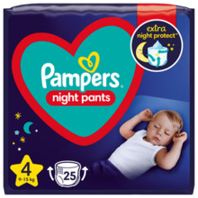 Püksmähkmed Pampers Night Pants, suurus 4, 9-15 kg, 25 tk