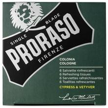 Värskendavad salvrätikud Proraso Cypress & Vetyver, 6 tk