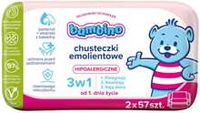 Emoliendiga niisked salvrätikud Bambino 3in1, 2 x 57 tk