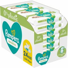 Niisked salvrätikud Pampers Sensitive Plastic Free, 24 x 52 tk