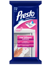 Niisked salvrätikud mööblile Presto Clean, 72 tk