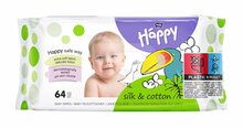 Laste niisked salvrätikud Happy Silk & Cotton, 64 tk