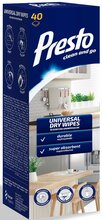 Kuivad salvrätikud Presto Universal Dry Wipes, valge, 40 tk