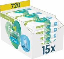 Niisked salvrätikud Pampers Harmonie Aqua, 15 x 48 tk