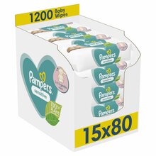 Niisked salvrätikud Pampers Sensitive, 15 x 80 tk