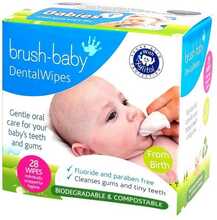 Niisked salvrätikud imikute igemetele Brush Baby DentalWipes, 28 tk