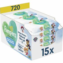 Niisked beebisalvrätikud Pampers Harmonie Aqua Baby, 15 pakki, 720 tk