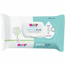 Niisked salvrätikud lastele Hipp Soft & Pure, 48 tk