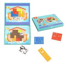 Puidust magnetiline pusle Tooky Toy Noa laev, 26 tk