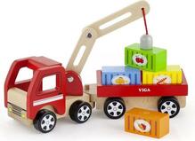 Puidust kraana Viga Toys konteineritega