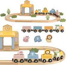 Puidust rongikomplekt Viga Toys PolarB, 30 osa