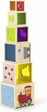 Puidust püramiidpuzzle klotside sorteerija Viga 44572