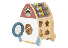 Puidust mänguasi Tooky Toy kosmose raketi sorteerija ja labürint