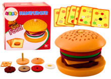 Puidust hamburger Lean Toys, 8-osaline, retseptikaartidega