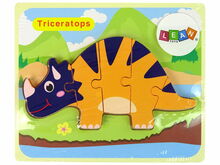 Puidust pusle Lean Toys 10343 dinosaurus, oranž