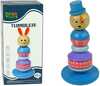 Puidust hariv püramiid Lean Toys koeraga ja mütsiga