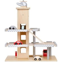 Puidust garaaž liftiga ja autodega Ecotoys W04B047B, mitmevärviline