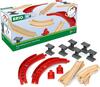 Rööbaste komplekt Brio World Ascending Curves Track Pack 33995, puidust, punane/pruun/hall