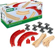 Rööbaste komplekt Brio World Ascending Curves Track Pack 33995, puidust, punane/pruun/hall