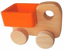 Lükatav mänguasi Wood&Joy Mini Truck, 6.5 cm, oranž