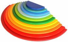 Arendav mänguasi Wood&Joy Waldorf Rainbow Semicircle, 7 cm, mitmevärviline, 12 tk
