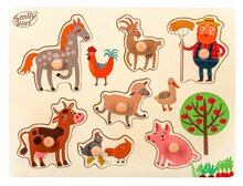 Puidust pusle Smily Play Farm Animals SPW83803, 7 tk, mitmevärviline