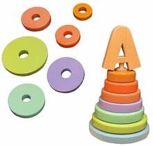 Arendav mänguasi Wood&Joy Toddler Stacker, mitmevärviline, 15 cm