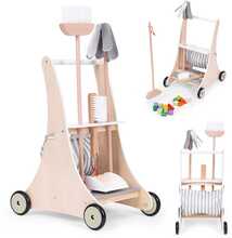 Puidust koristuskomplekt Eco Toys liivakarva käru