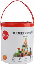 Puidust klotside komplekt Bo. Alphabet And Words, 50 tk