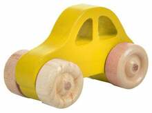 Lükatav mänguasi Wood&Joy Mini Car, 5 cm, kollane
