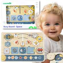 Puidust hariv tahvel Tooky Toy Montessori Astronaut kosmoselaev