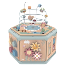 Interaktiivne puidust Montessori kuusnurkne kuubik Tooky Toy