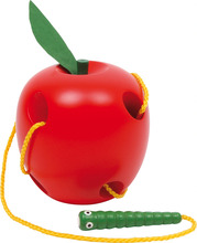 Puidust mänguasi Small Foot Apple and Worm Threading Game