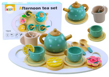 Puidust teekomplekt Lean Toys, 15-osaline