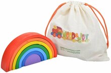 Arendav mänguasi Wood&Joy Waldorf Rainbow 12 cm, 7 tk, mitmevärviline